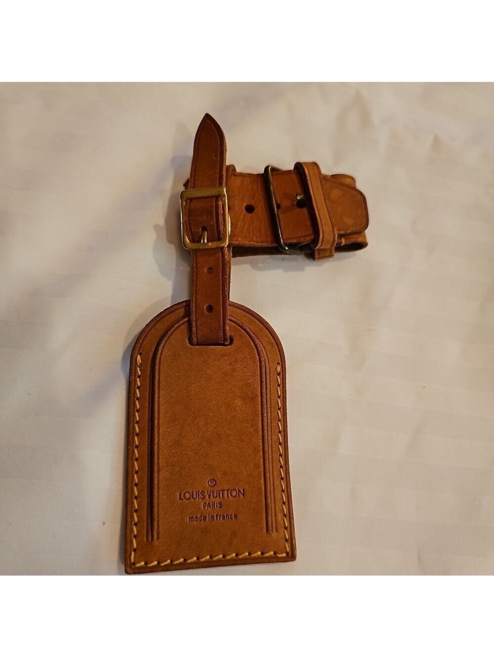 Authentic Louis Vuitton Leather Luggage tag